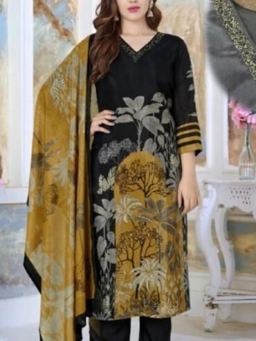 Black Kurthis with pant and dupatta - 3pcs set