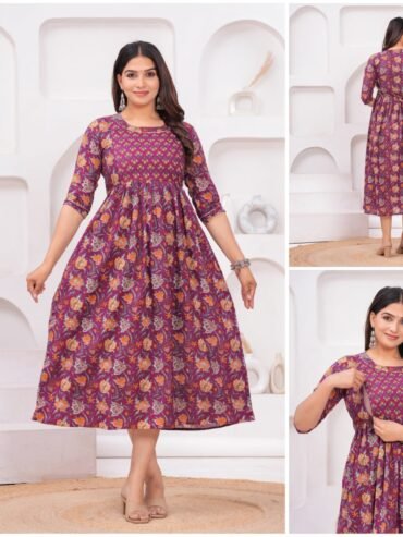 Floral Red Print Feeding & Maternity Dress