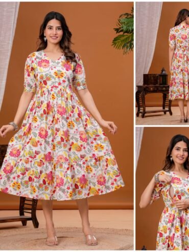 Floral Print Feeding & Maternity Dress